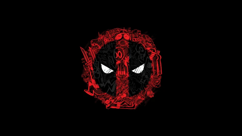 Deadpool, Marvel Superheroes, AMOLED Black background 5K