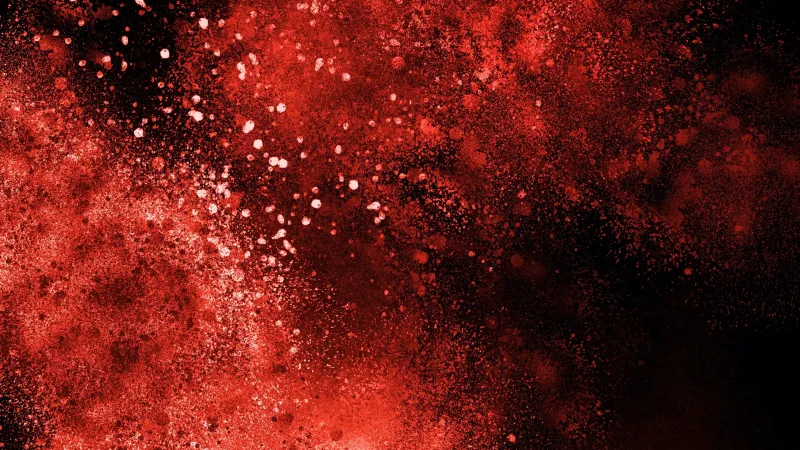 Explosion, Red aesthetic, Dust, 5K wallpaper