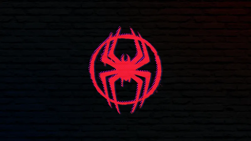 Miles Morales Logo, Spider-Man: Across the Spider-Verse, Dark background 5K