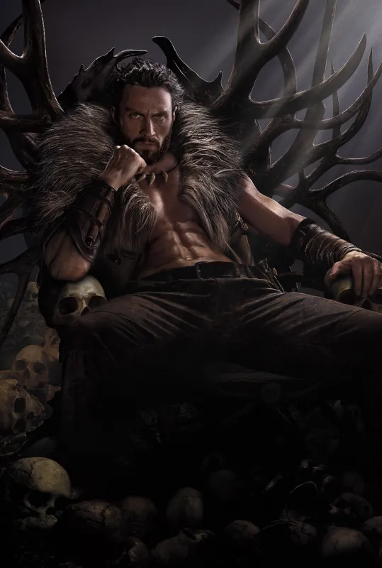 Kraven the Hunter, iPhone wallpaper 4K, Aaron Taylor-Johnson as Kraven