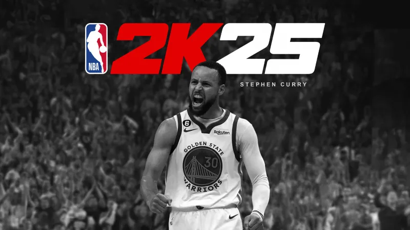 Stephen Curry 4K wallpaper, NBA 2K25, Monochrome, 2024 Games