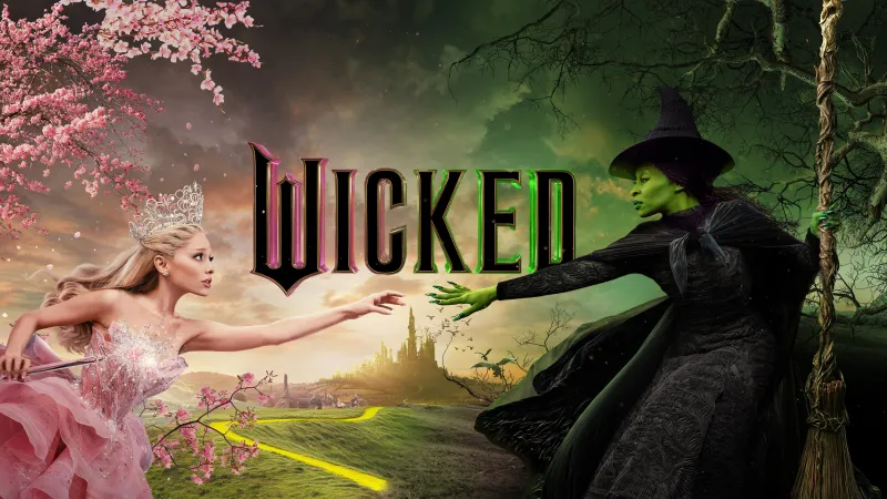 Wicked 4K wallpaper, Movie poster, Cynthia Erivo, Ariana Grande