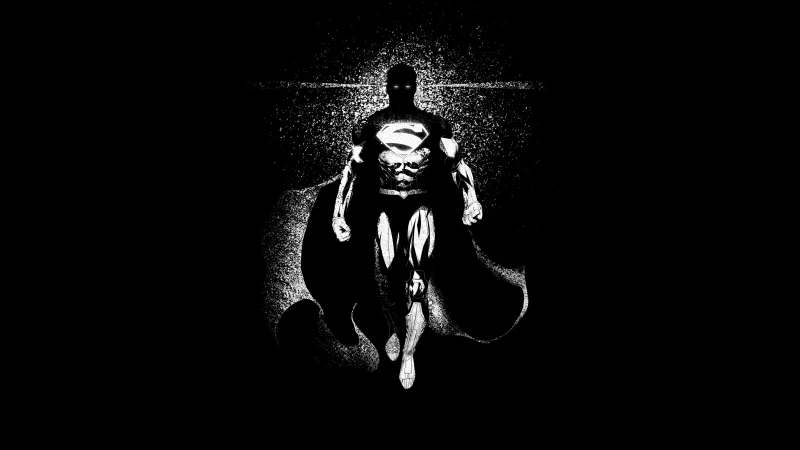 Superman Monochrome, AMOLED Black background 5K
