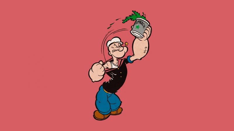 Popeye Spinach Cartoon, 5K wallpaper