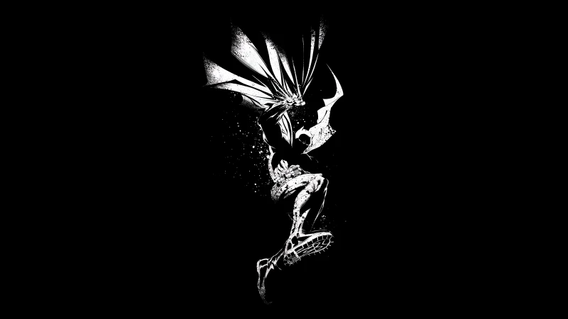 Batman Monochrome Artwork, Black background 8K