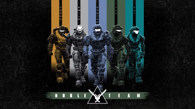 Halo Noble Team, Dark background 5K