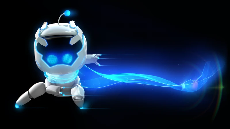 Astro Bot, Black background 5K