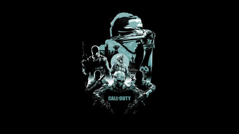 Call of Duty, AMOLED Black background 8K