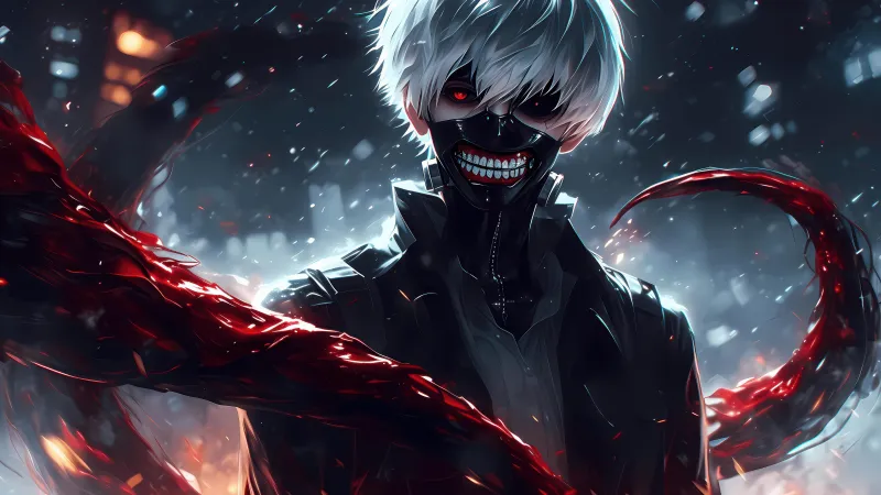 Ken Kaneki, Tokyo Ghoul, Kagune, Mask, 5K wallpaper