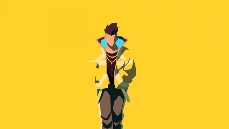 David Martinez Minimalist, 5K wallpaper, Yellow background, Cyberpunk: Edgerunners