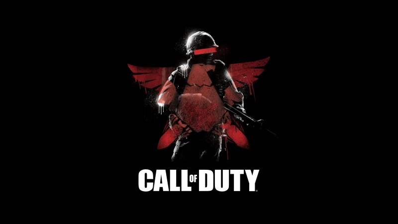 Call of Duty Soldier, Black background 5K