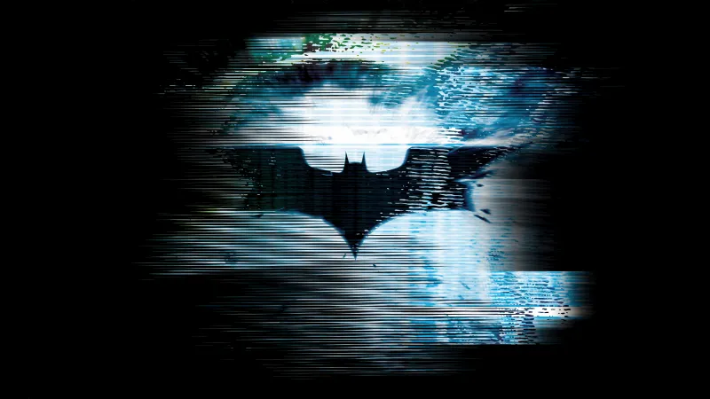 Batman sign Glitch, Digital Art, Batman logo, Bat symbol, Dark background 5K