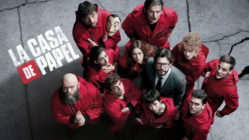 La casa de papel, Money Heist 5K Wallpaper, Alvaro Morte as The Professor, Ursula Corbero as Tokyo