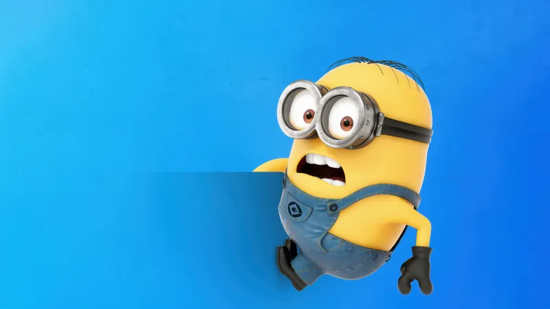 Dave the Minion, Despicable Me, Blue background, 5K wallpaper