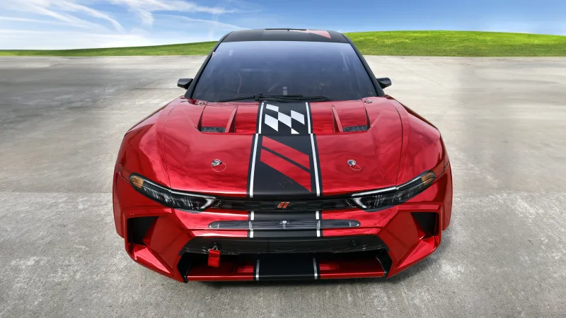 Dodge Hornet GLH Concept, Red, Checkered stripe, Front view, 2024, 5K wallpaper