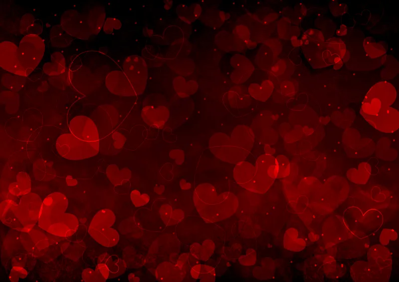 Red hearts, Valentine Love hearts, 5K wallpaper