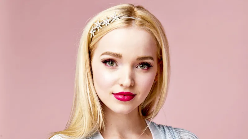 Dove Cameron, Pink background 4K