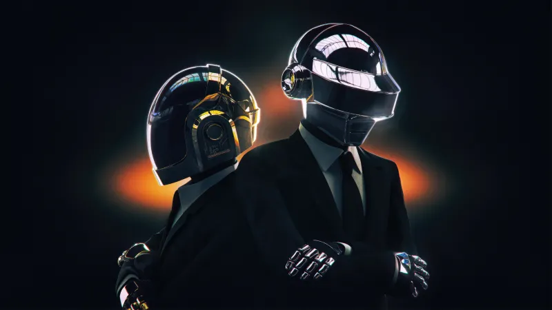 Daft Punk, Dark aesthetic wallpaper 5K, Electronic music duo