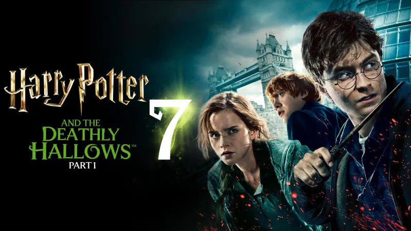 Harry Potter and the Deathly Hallows Part 1, 4K Poster, Daniel Radcliffe as Harry Potter, Emma Watson as Hermione Granger, Ron Weasley