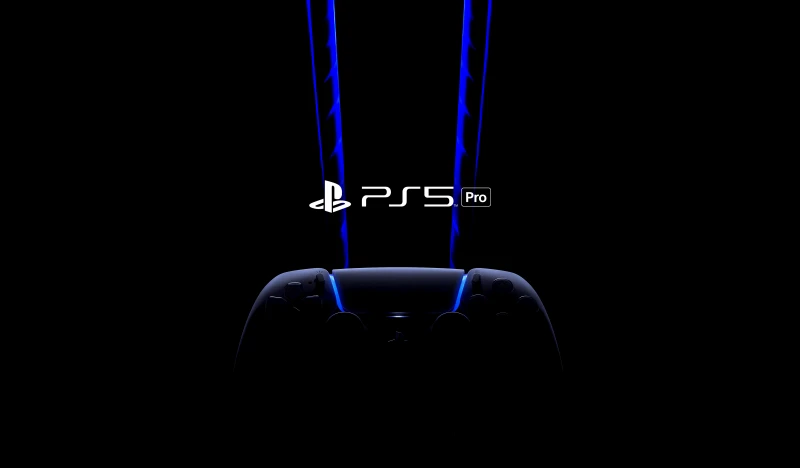 PlayStation 5 Pro, AMOLED Black background 8K, Gaming console, Joystick, DualSense Wireless Controller