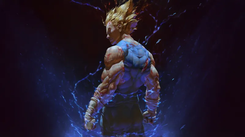 Muscular Vegeta, Super Saiyan Blue, 5K wallpaper