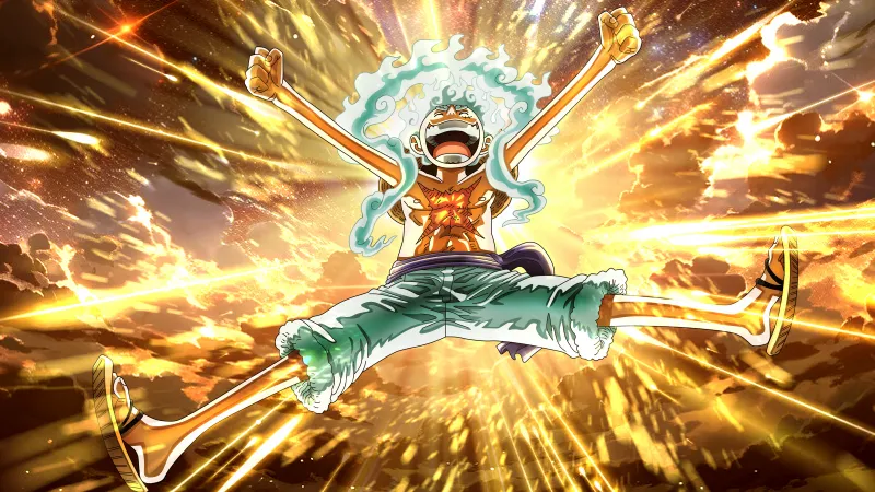 Laughing Luffy 5K wallpaper, Gear 5, Monkey D. Luffy