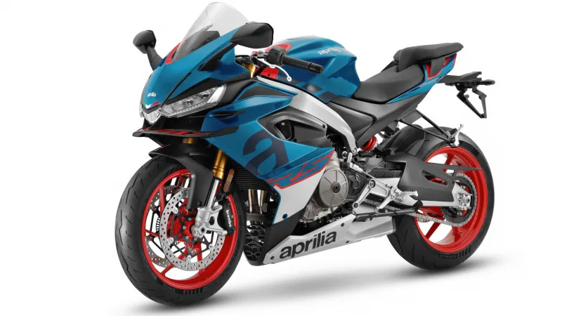 Aprilia RS 660, Blue livery, White background, 2025, 5K wallpaper