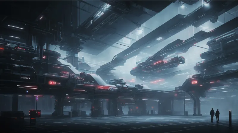 Cyberpunk Wallpaper, Asus Rog, Futuristic Hanger