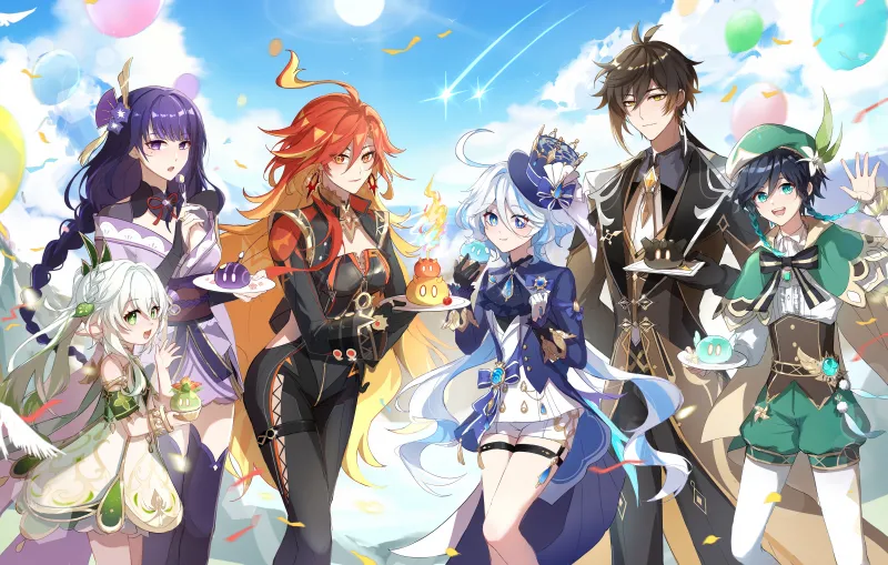 Genshin Impact 2024, Mavuika, Furina, Zhongli, Venti, Raiden Shogun, Nahida