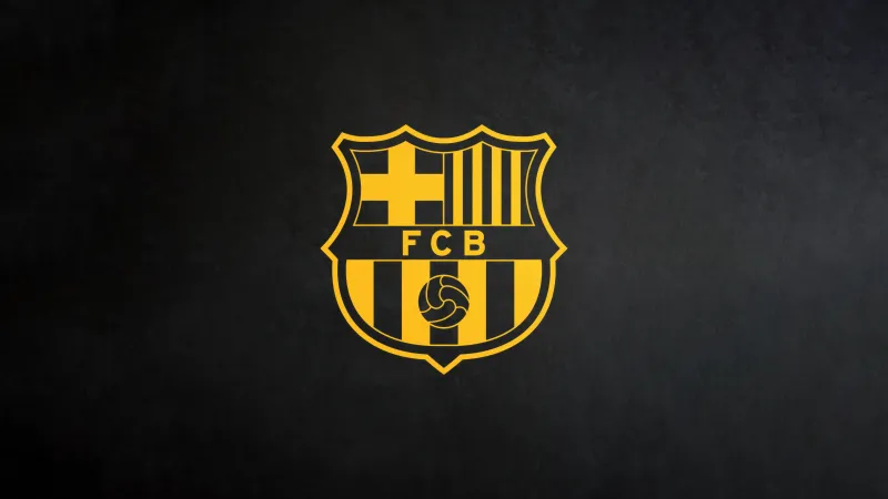 FC Barcelona logo, FCB football wallpaper, Black and gold