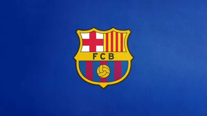 FC Barcelona logo wallpaper, FCB crest, Blue background