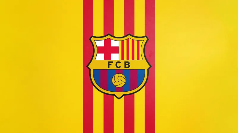 FC Barcelona Crest, Yellow background 5K