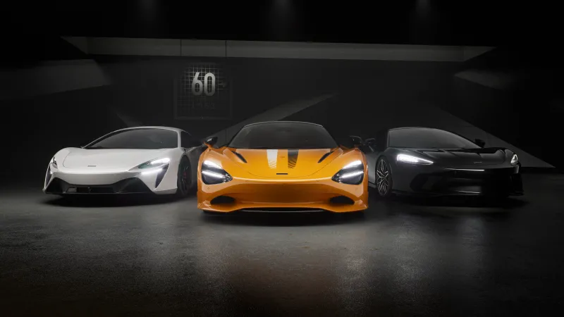 McLaren Artura, McLaren 750S, McLaren GT, Dark background 8K