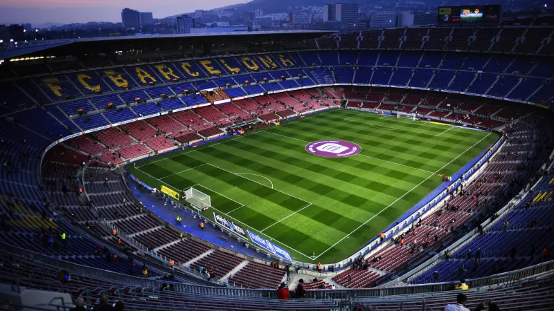 Camp Nou at night, FC Barcelona, Football pitch, 5K wallpaper