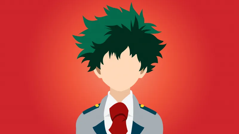 Izuku Midoriya Faceless Illustration, Orange background 8K, My Hero Academia