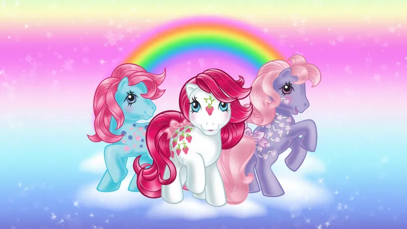 My Little Pony Friends, Unicorn, Rainbow colors, Glitter background 5K