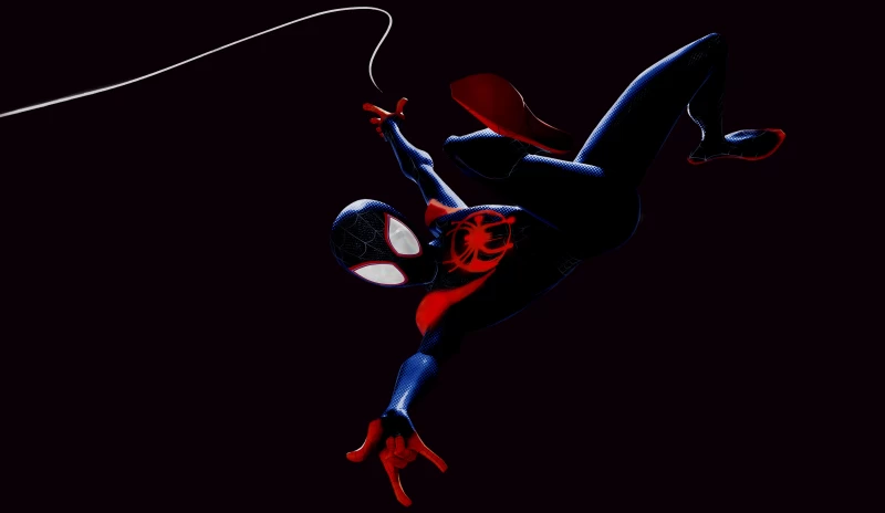 Miles Morales, Spider-Man: Into the Spider-Verse, Black background, 5K, AMOLED