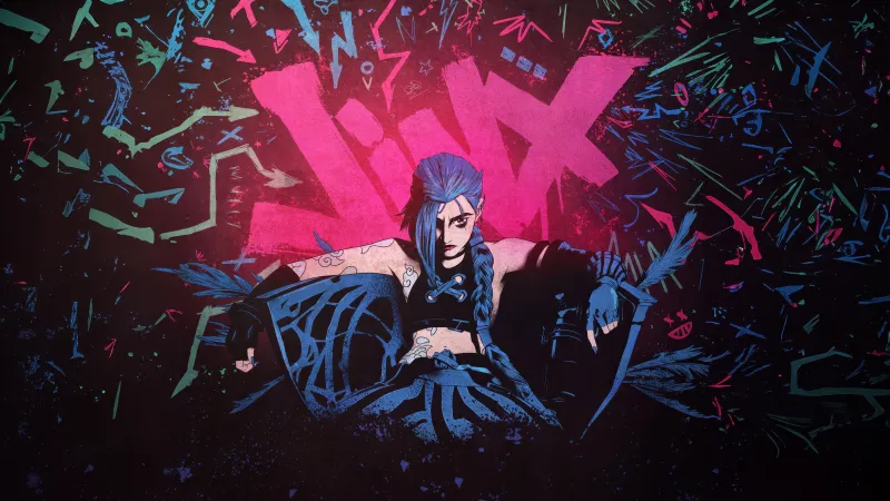 Jinx Graffiti Artwork, 5K wallpaper