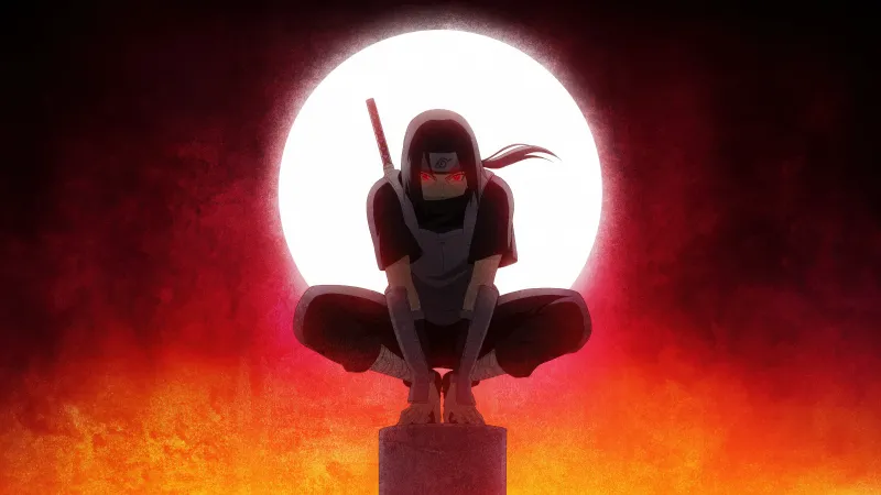 Itachi Uchiha Iconic pose, 5K wallpaper, Naruto