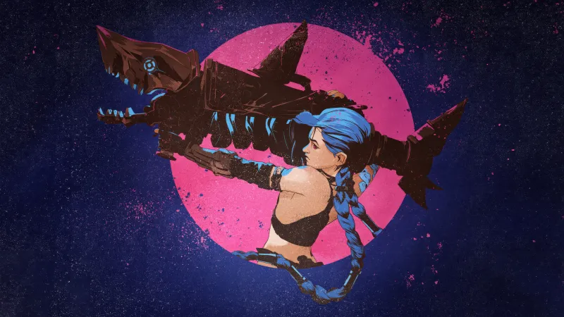 Jinx Poster, Arcane: League of Legends, 5K wallpaper