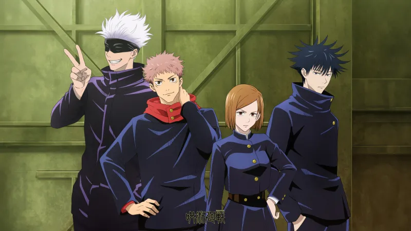 Jujutsu Kaisen Poster, Satoru Gojo, Yuji Itadori, Nobara Kugisaki, Megumi Fushiguro, 5K