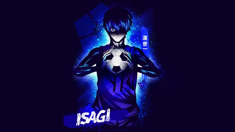Yoichi Isagi Blue aesthetic, Team Z, 5K wallpaper, Dark blue
