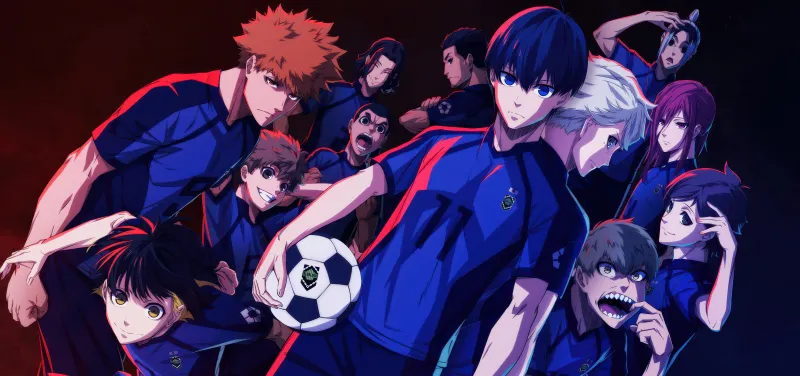 Team Z (Blue Lock), Ultrawide 4K wallpaper, Yoichi Isagi, Meguru Bachira, Rensuke Kunigami, Hyoma Chigiri, Gin Gagamaru, Jingo Raichi, Gurimu Igarashi, Wataru Kuon, Asahi Naruhaya, Yudai Imamura, Okuhito Iemon