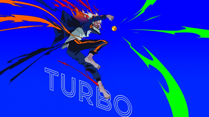 Turbo Granny Blue aesthetic, Dandadan wallpaper 4K, Ken Takakura