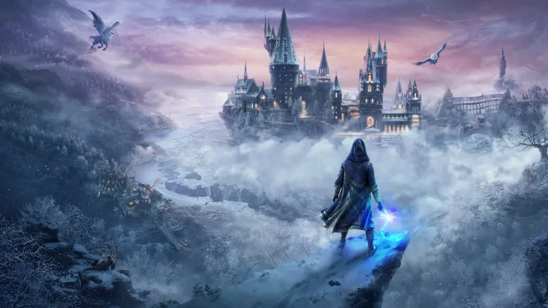 Hogwarts Legacy Winter, Video Game wallpaper 4K