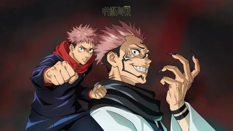 Yuji Itadori, Sukuna, 5K background, Jujutsu Kaisen