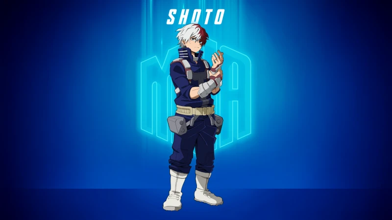Shoto Todoroki, My Hero Academia Season 7, Blue background 5K