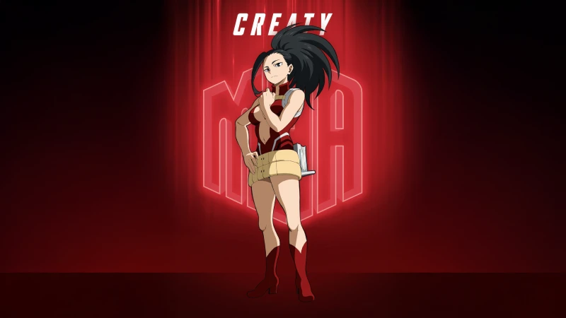 Momo Yaoyorozu, My Hero Academia Season 7, Red background 5K