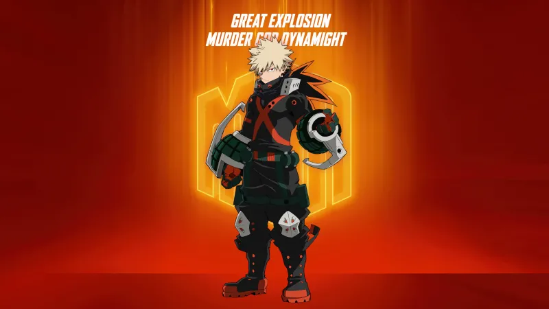 Katsuki Bakugo, My Hero Academia Season 7, Orange background 8K