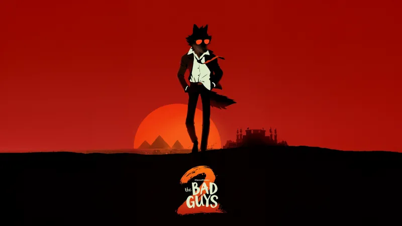 The Bad Guys 2 2025, Red background 5K